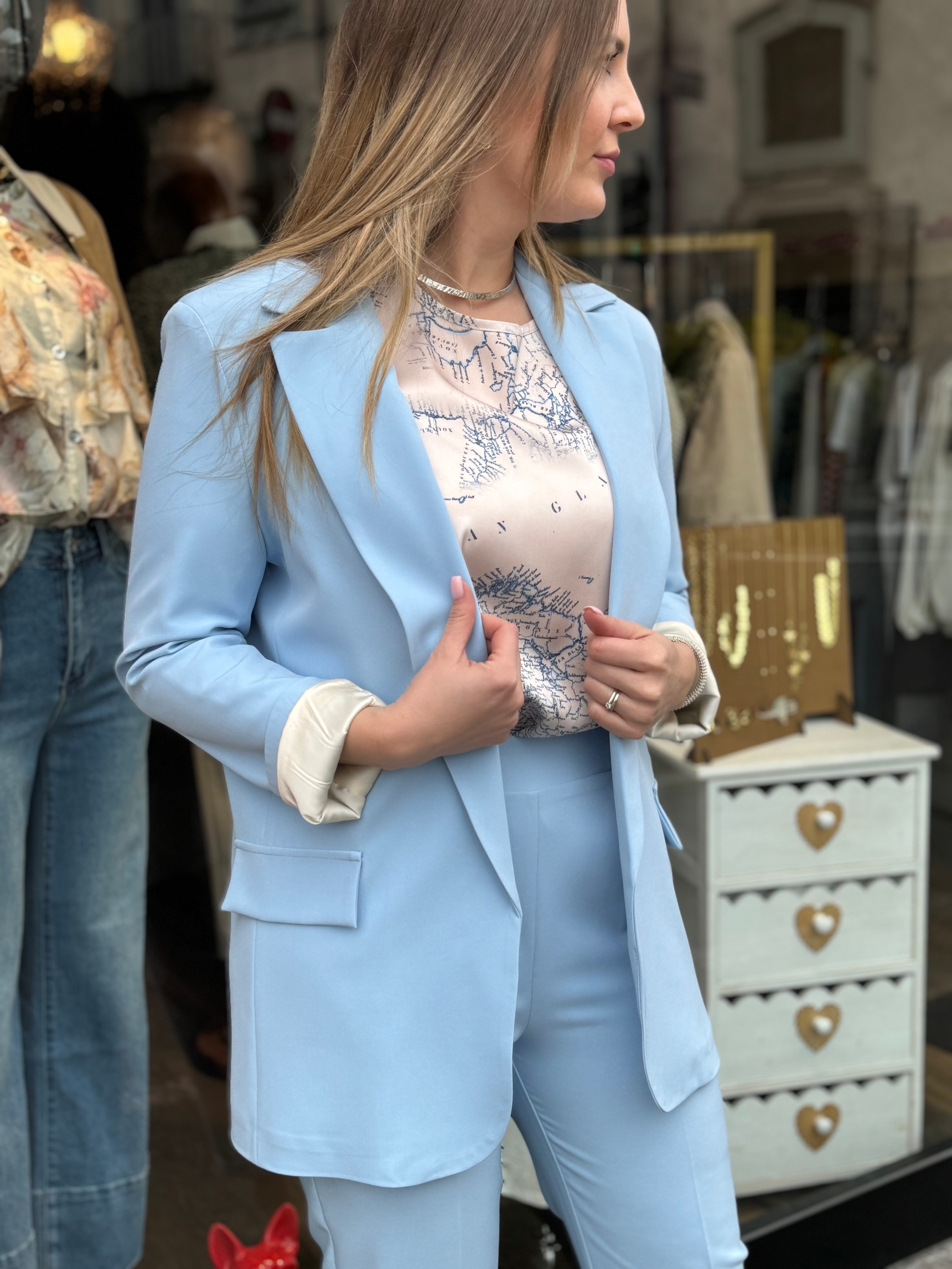 Blazer Tailleur Curvy Tailleur Curvy Donna Elegante Con Maniche In