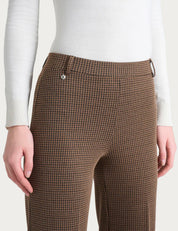 Pantalone wide leg con tasche e micro check in Eco Jacquard Ragno