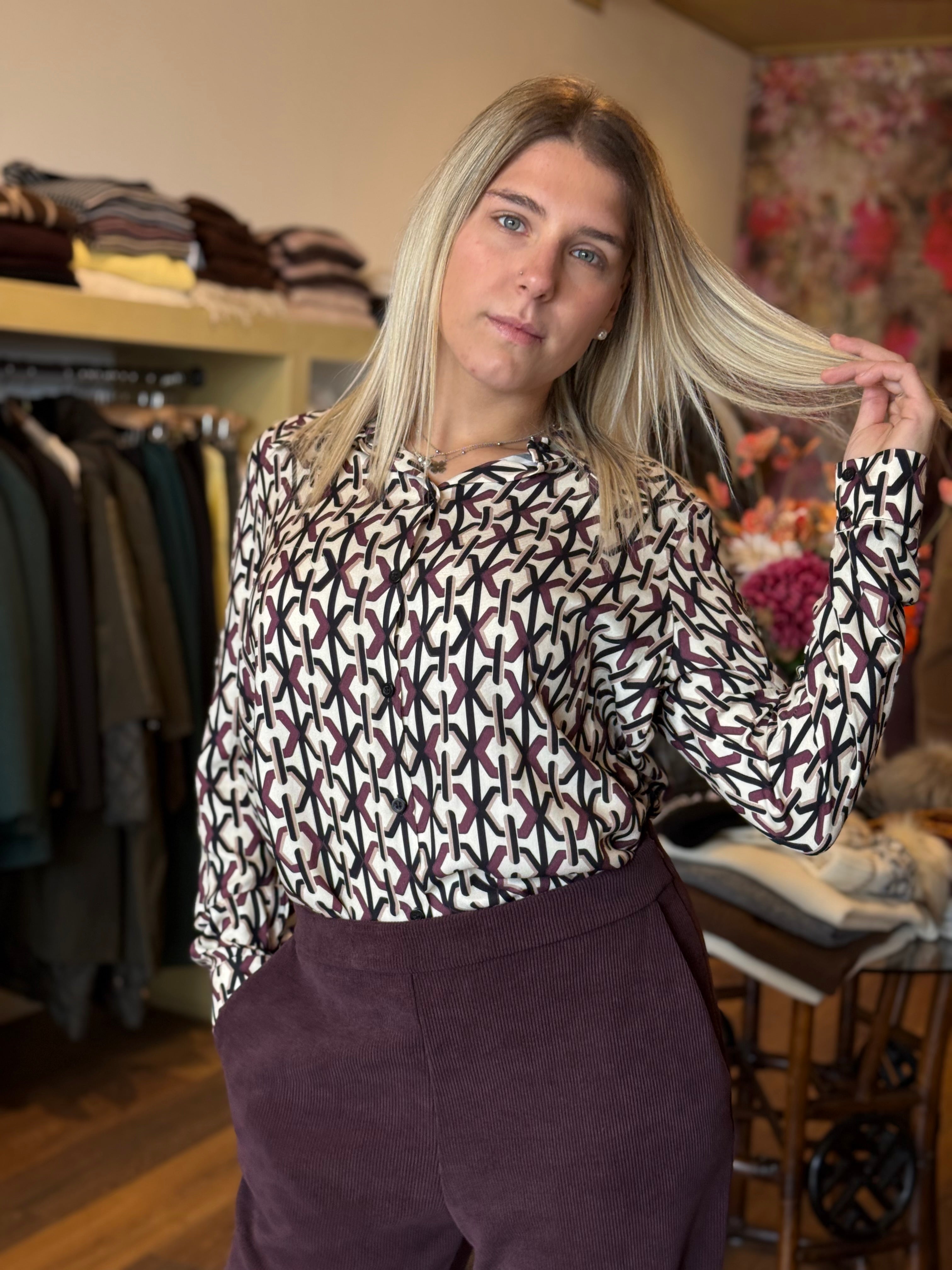 Camicia stampa geometrica Rinascimento