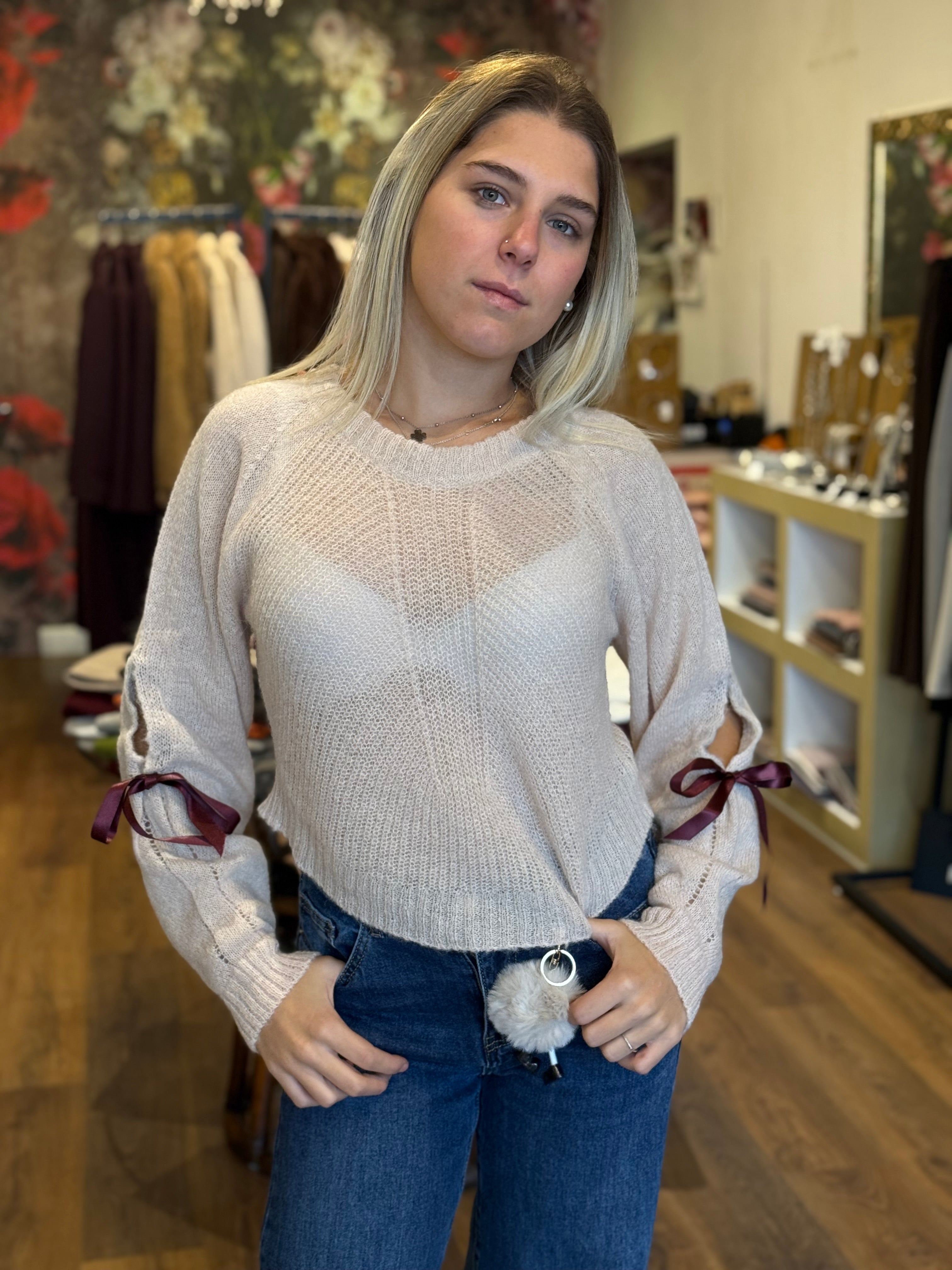 Maglia in mohair con nastro Lokita