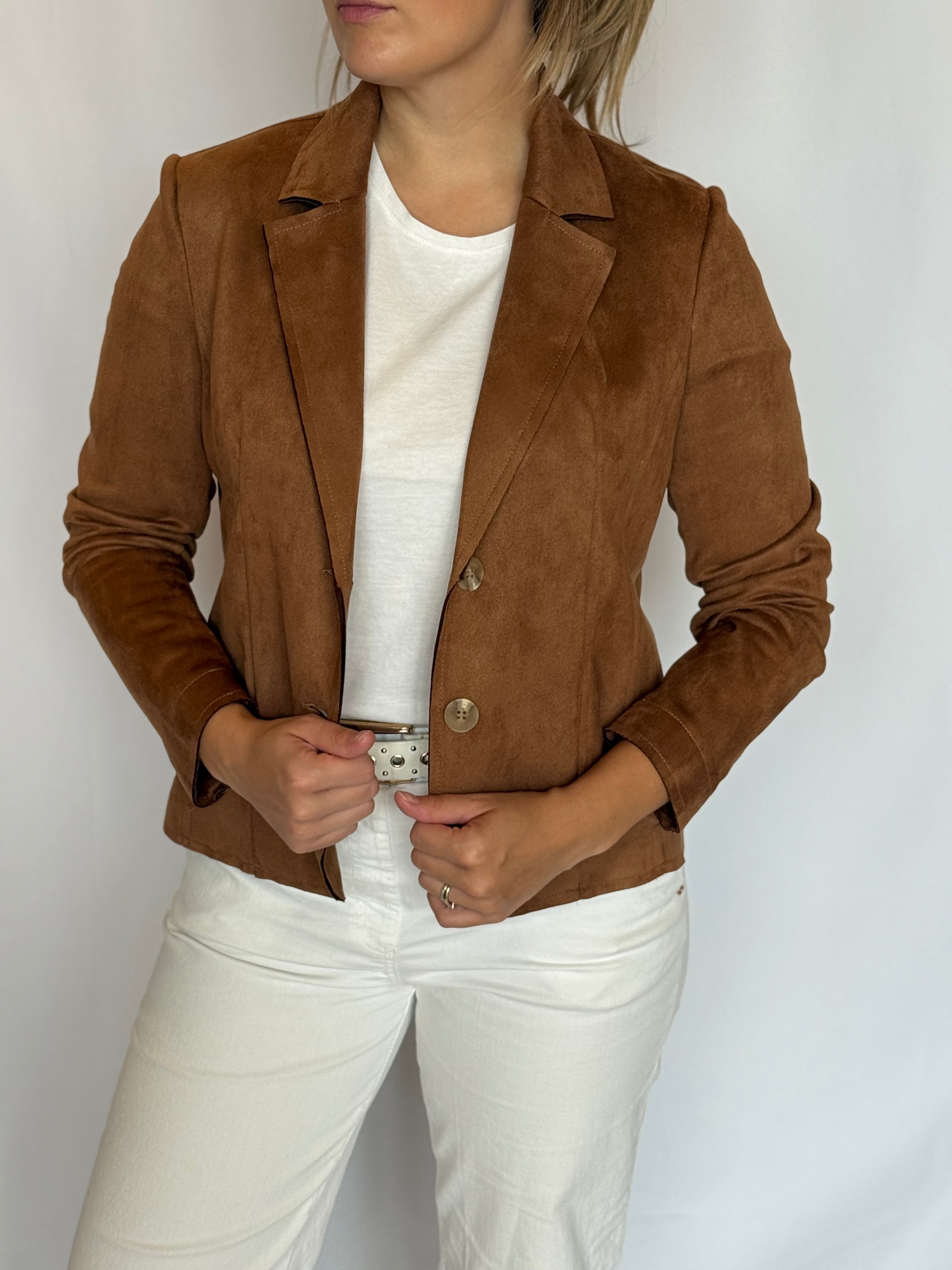 Giacca slim effetto camoscio Lokita
