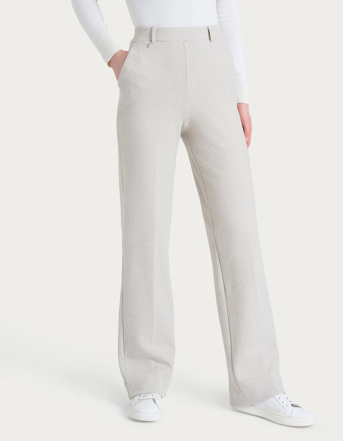 Pantalone in fantasia wide leg con tasche in Eco Jacquard Ragno