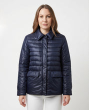 Giacca trapuntata navy blue effetto satinato