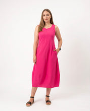 Abito midi fucsia in bengalina elasticizzata
