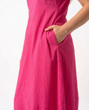 Abito midi fucsia in bengalina elasticizzata