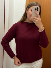 Girocollo profilo misto cashmere