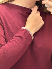 Girocollo profilo misto cashmere