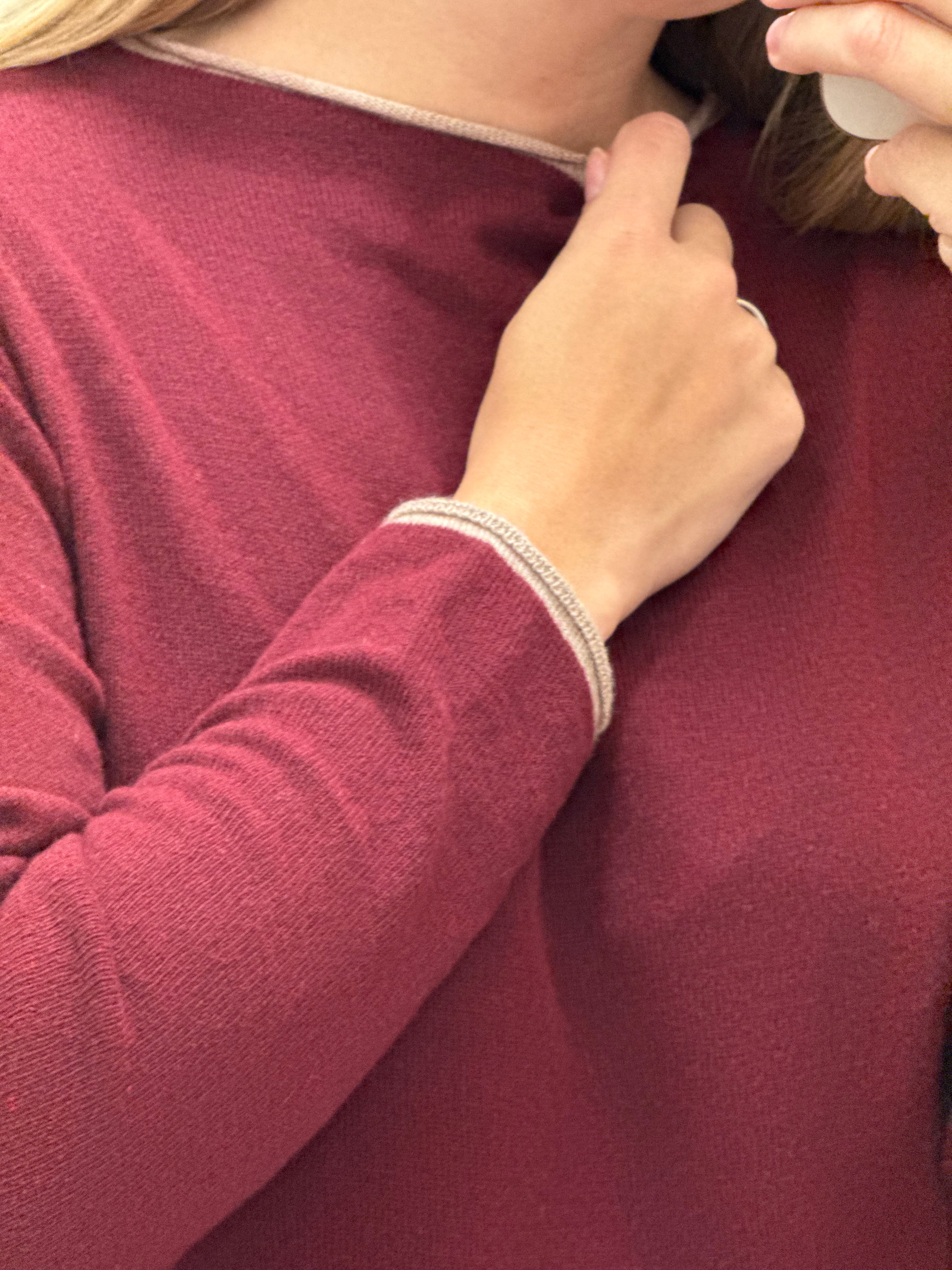 Girocollo profilo misto cashmere