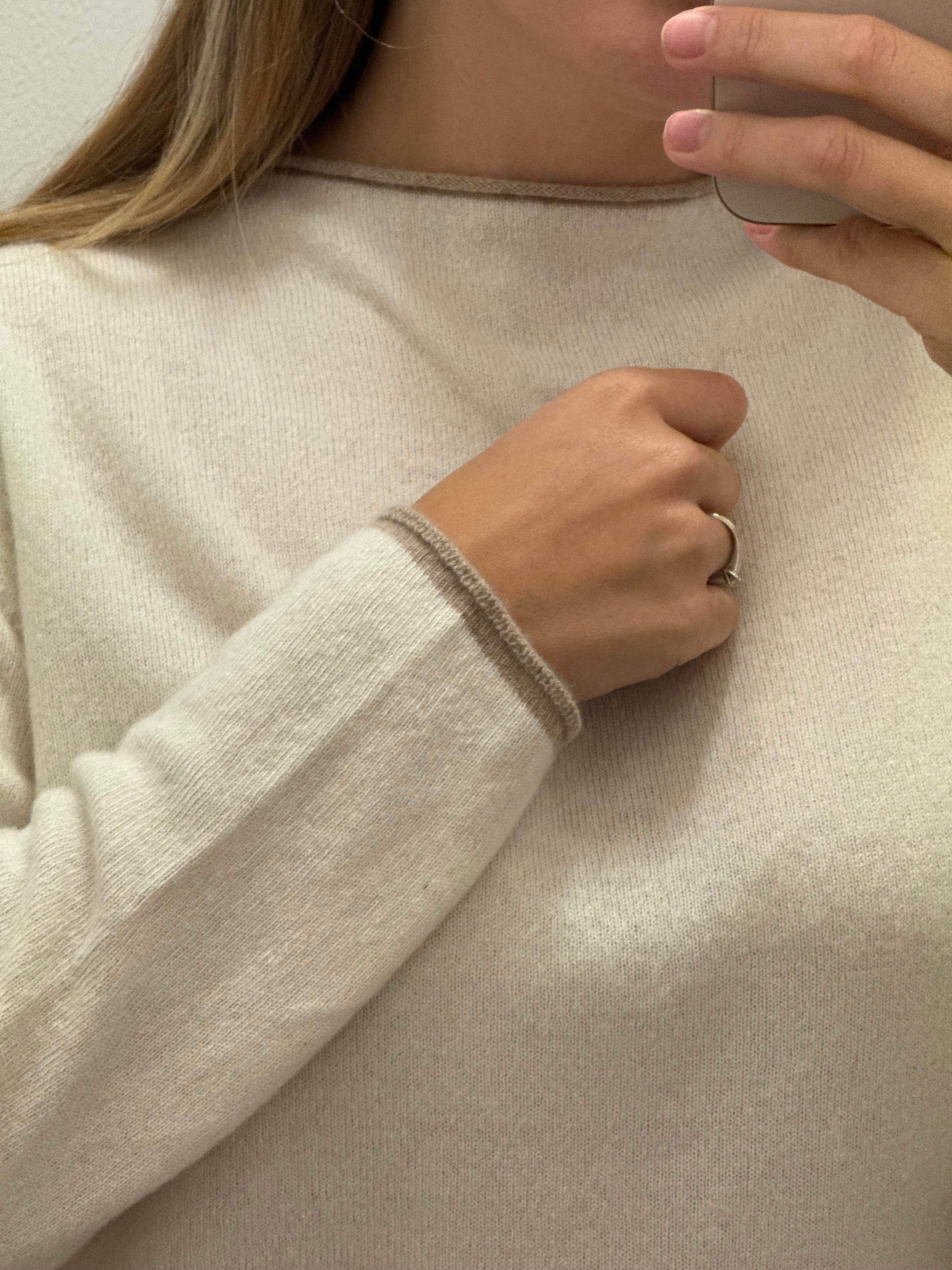 Girocollo profilo misto cashmere