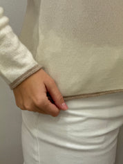 Girocollo profilo misto cashmere