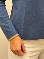 Girocollo profilo misto cashmere