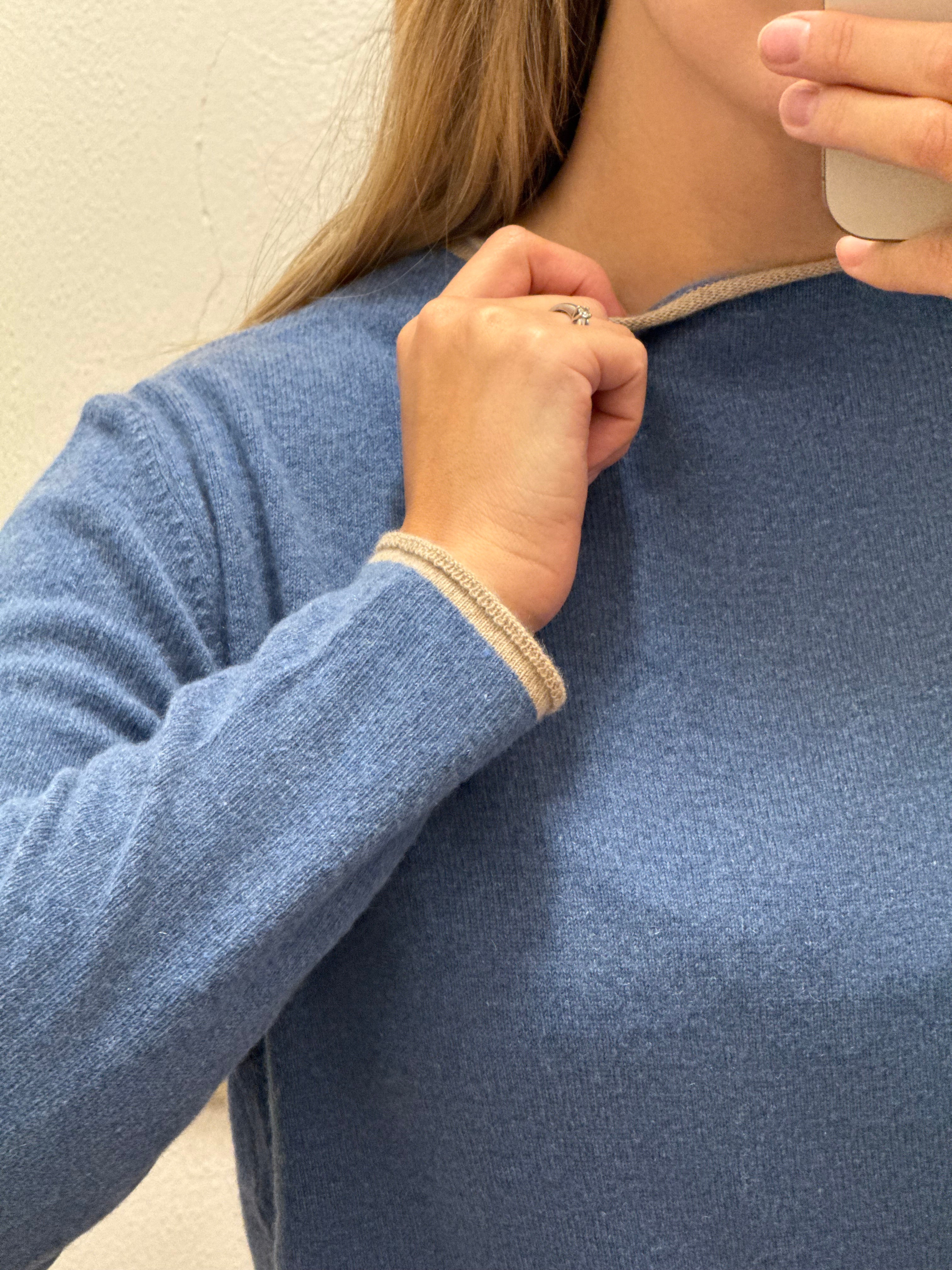 Girocollo profilo misto cashmere