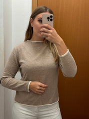 Girocollo profilo misto cashmere