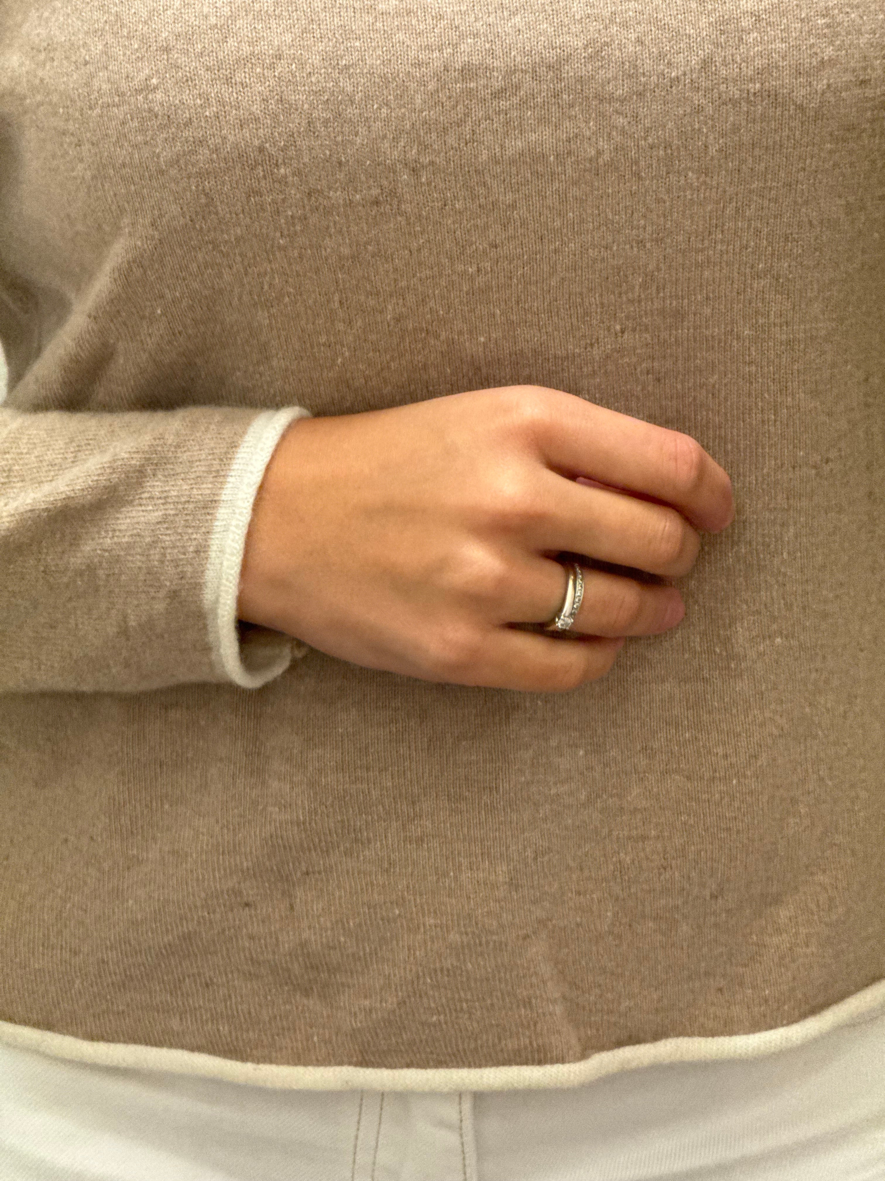 Girocollo profilo misto cashmere