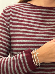 Girocollo a righe misto lana& cashmere