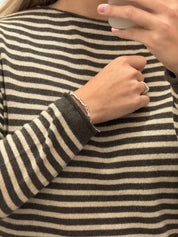 Girocollo a righe misto lana& cashmere