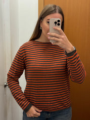 Girocollo a righe misto lana& cashmere