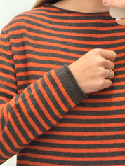 Girocollo a righe misto lana& cashmere