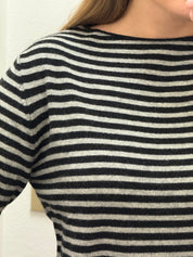 Girocollo a righe misto lana& cashmere