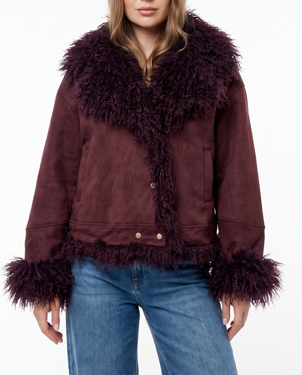 Giacca reversibile Maya – effetto suede e pelliccia