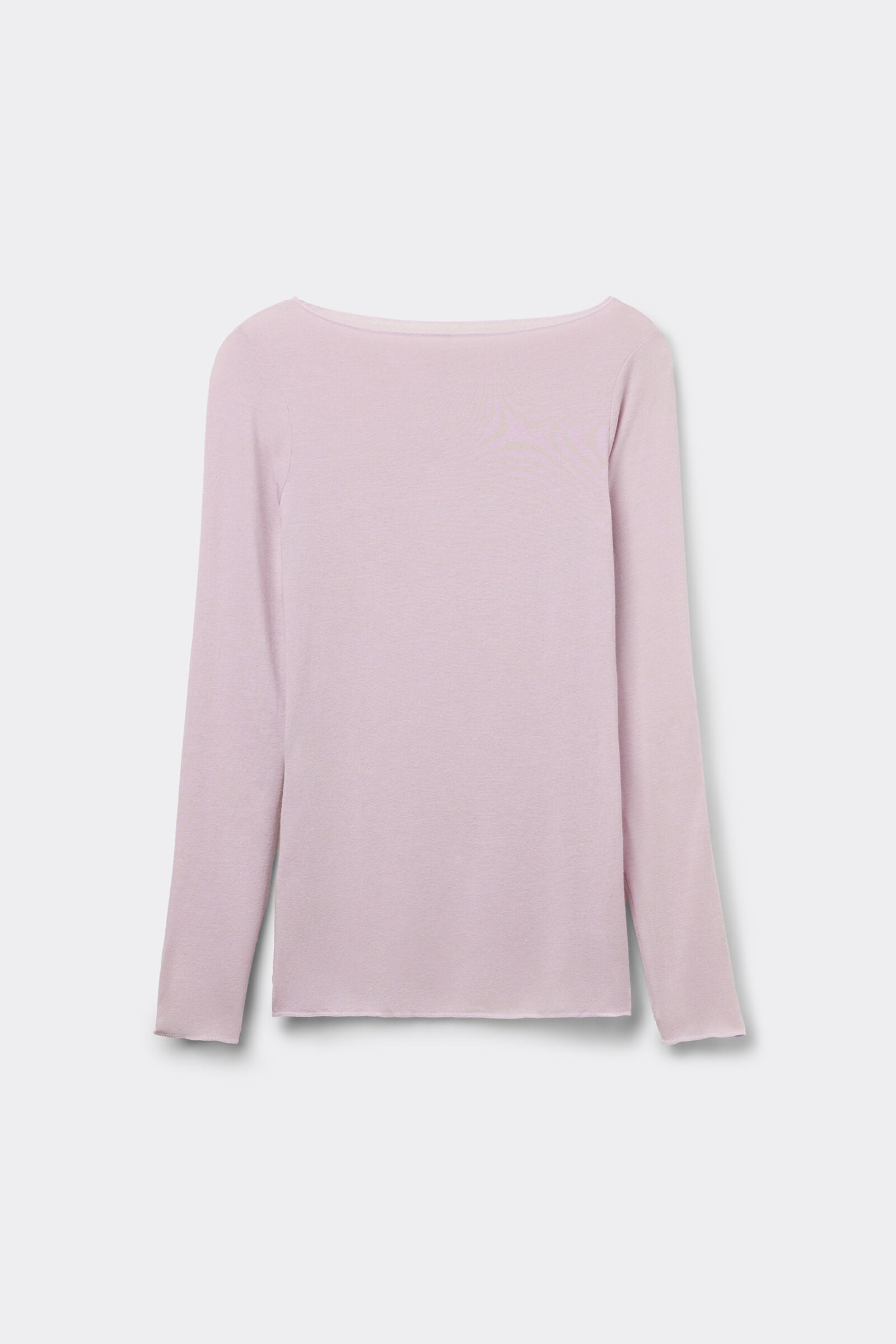 Maglia Essenziale Ultraleggera in Cashmere con Scollo a Barca Rosa