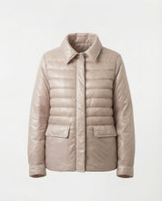 Giacca trapuntata beige chiaro effetto satinato