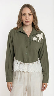 Camicia con Dettagli in Pizzo Sangallo