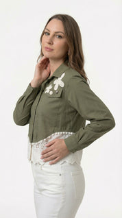 Camicia con Dettagli in Pizzo Sangallo