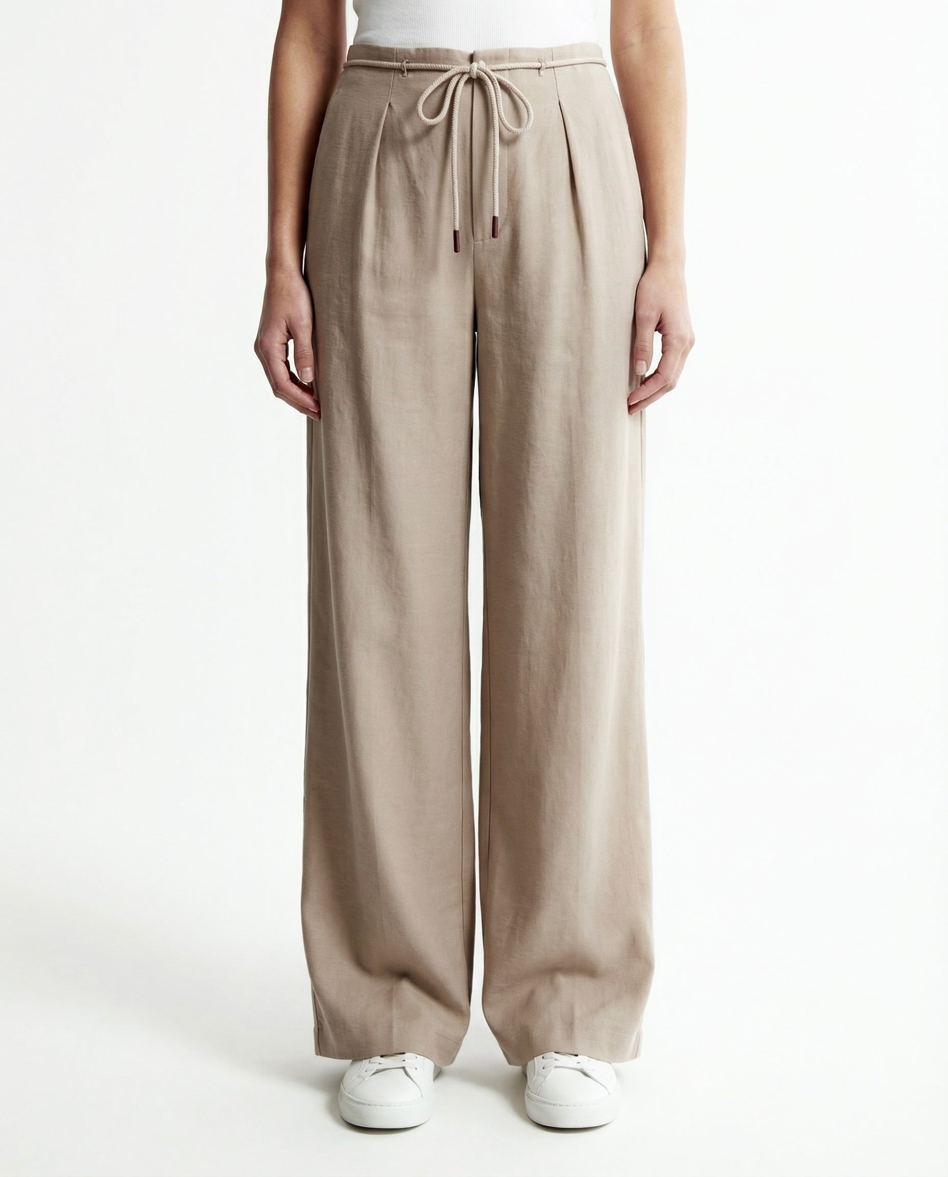 Completo beige – Gilet Doppiopetto e Pantaloni Wide Leg