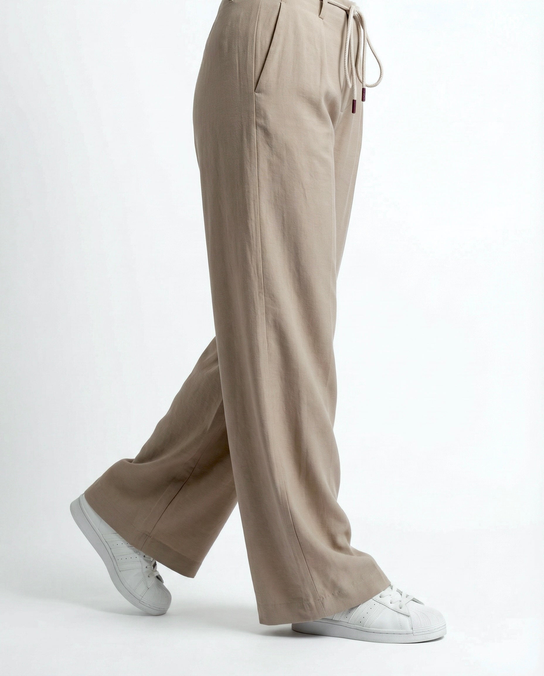 Completo beige – Gilet Doppiopetto e Pantaloni Wide Leg