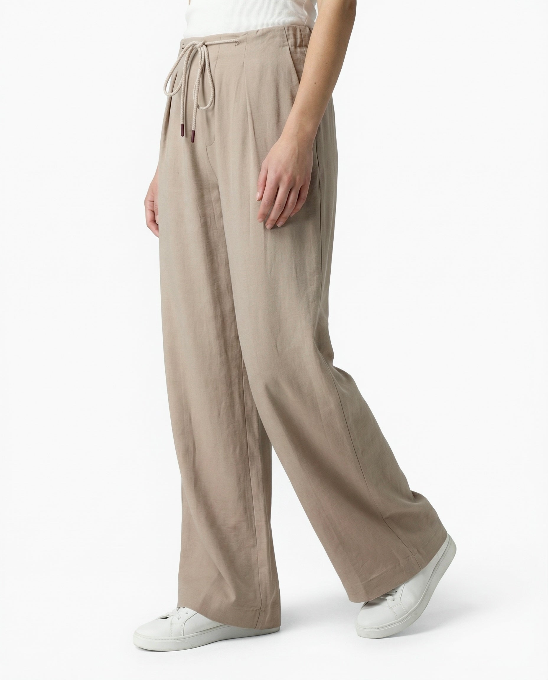 Completo beige – Gilet Doppiopetto e Pantaloni Wide Leg