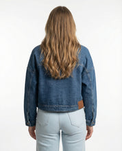 Giacca cropped  in Denim Blu Vintage