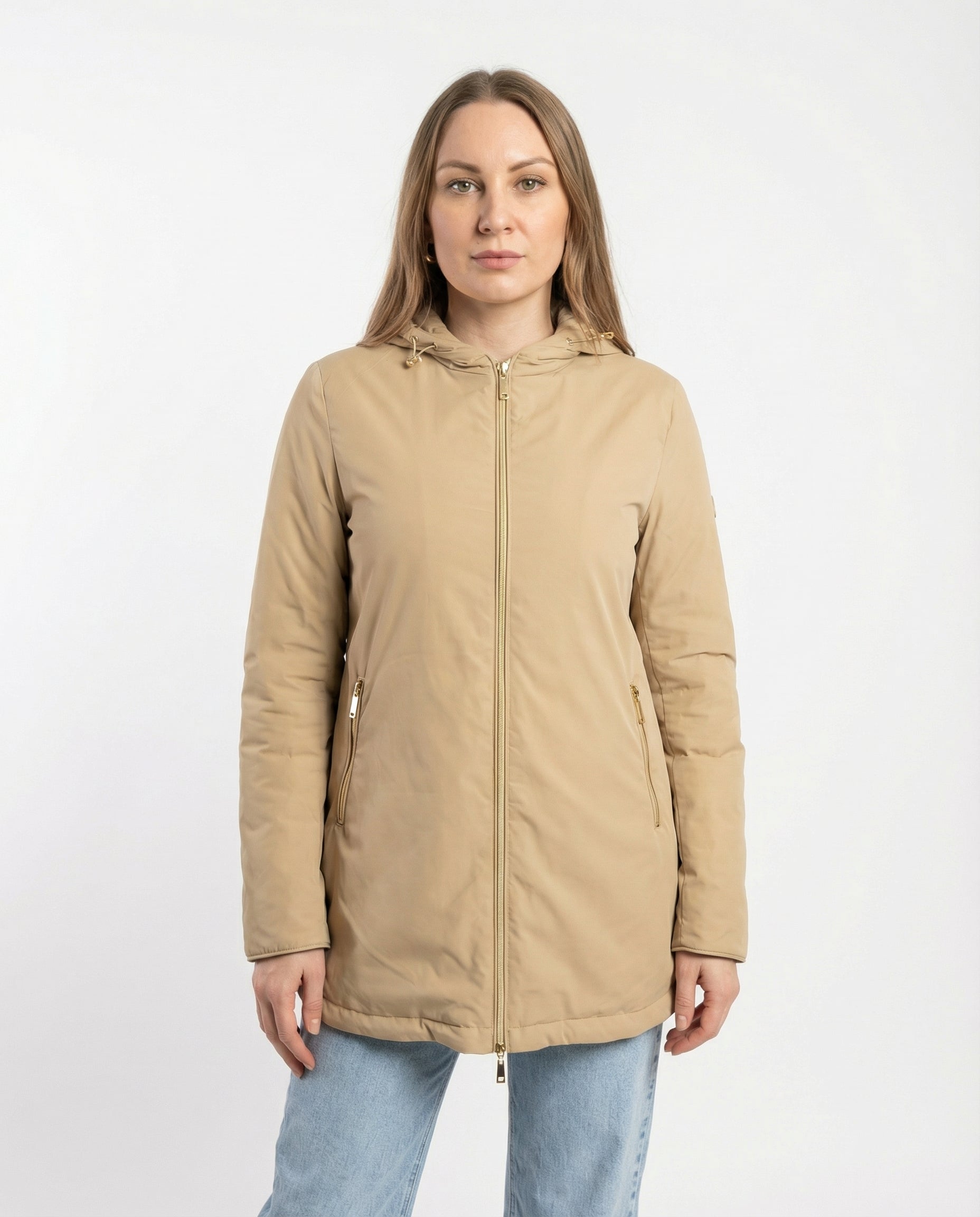 Giacca 100 g sabbia con Cappuccio