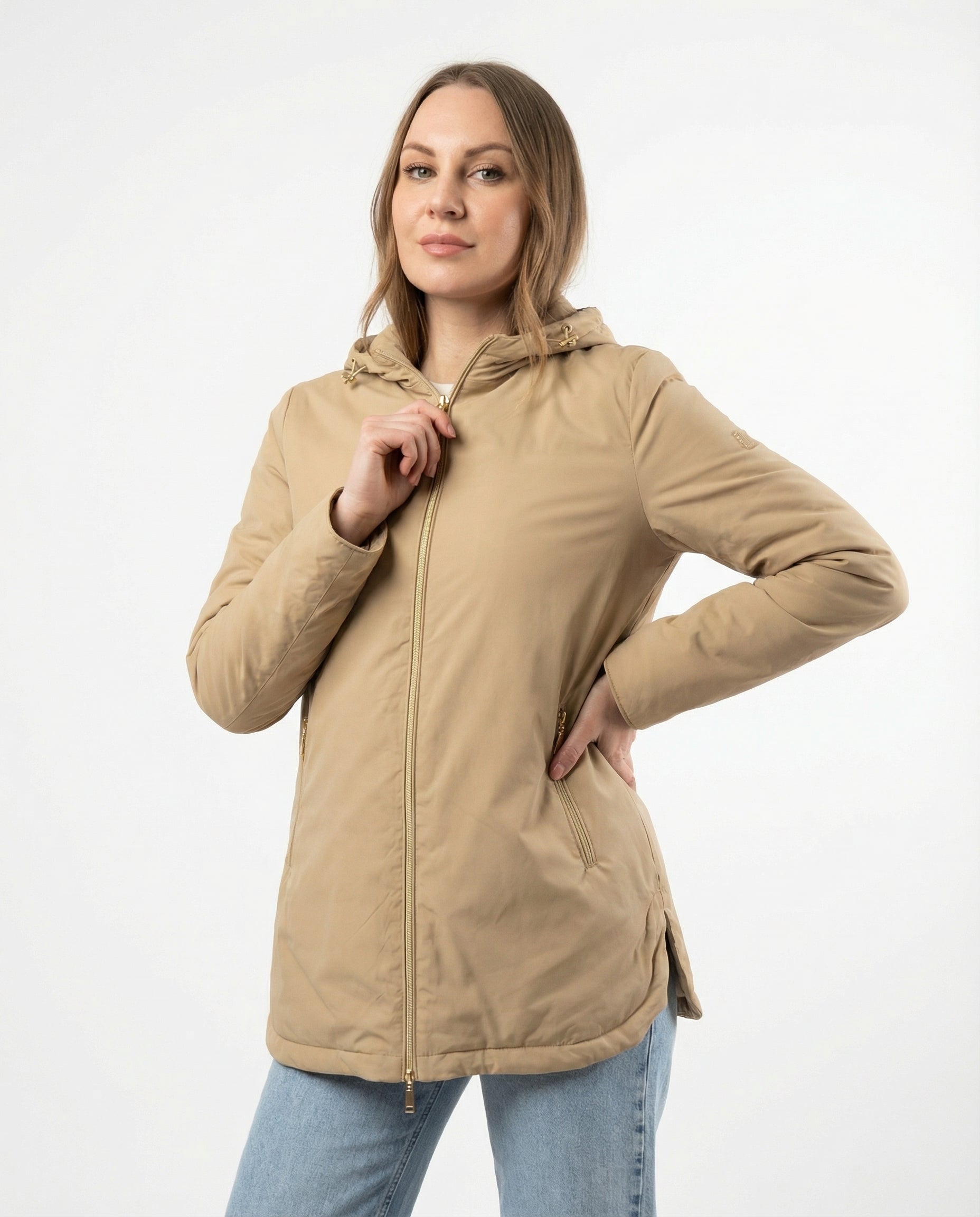 Giacca 100 g sabbia con Cappuccio