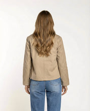 Trench Corto Doppiopetto Sabbia con Fodera a Righe