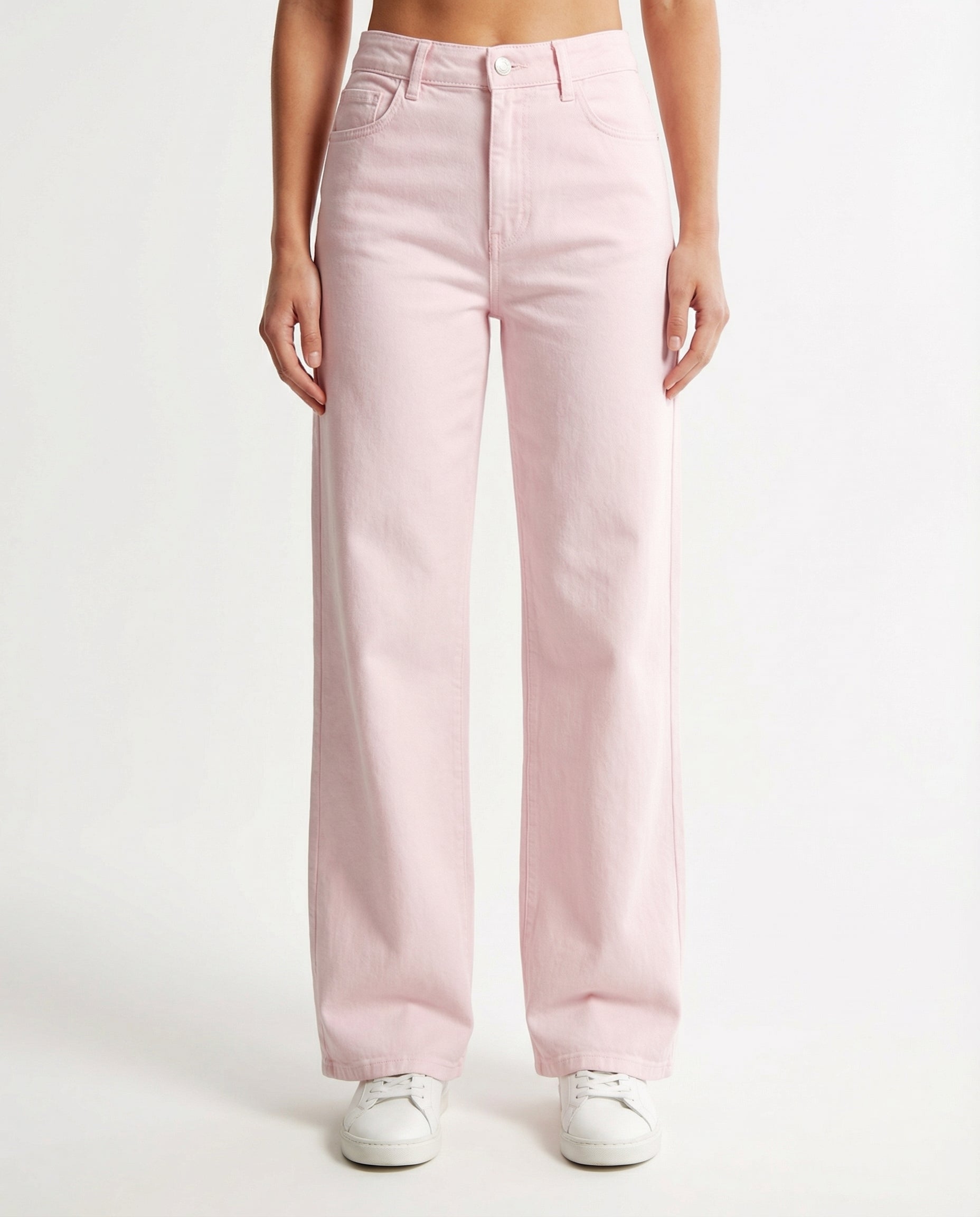 Jeans Gamba Dritta Rosa Pastello
