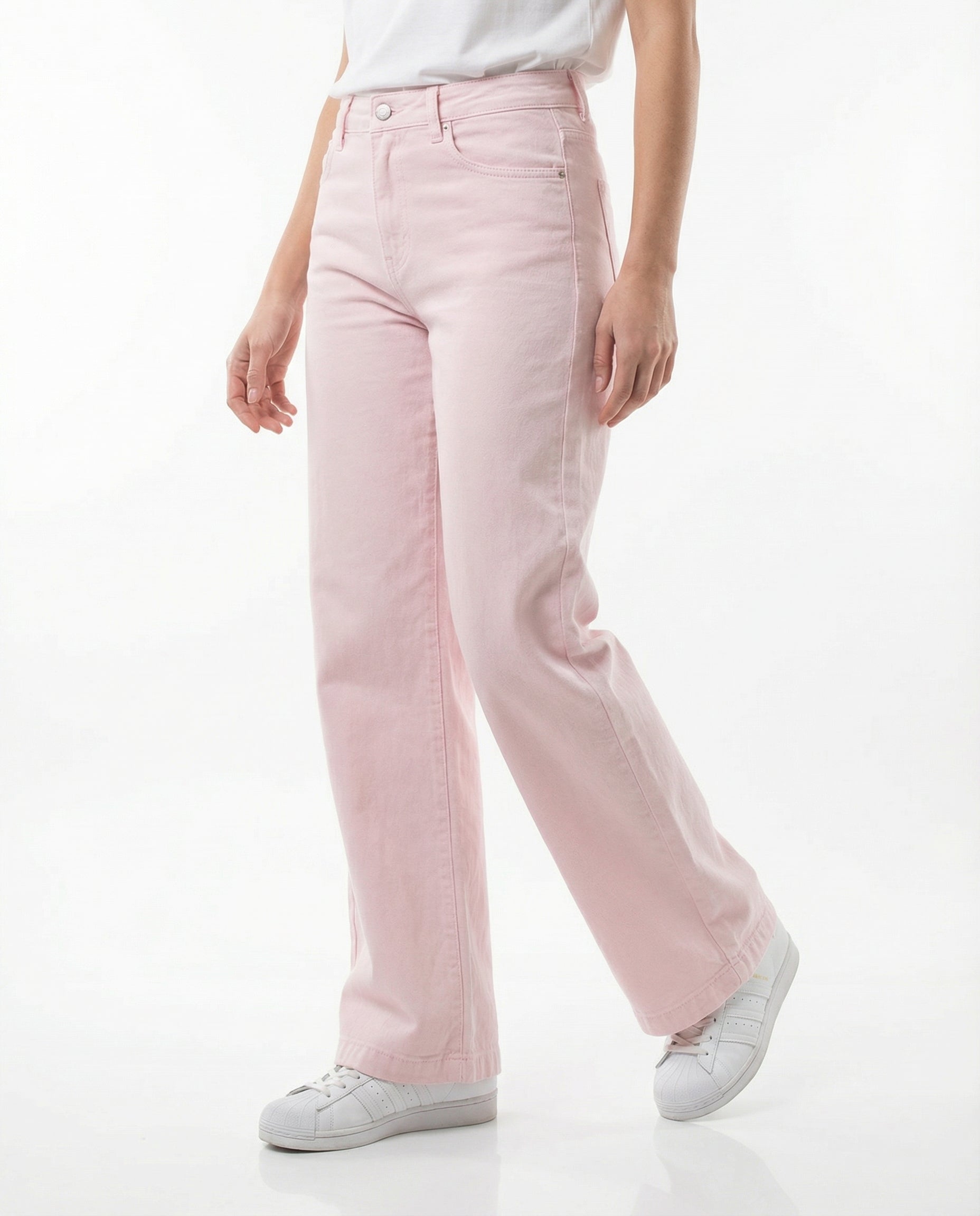 Jeans Gamba Dritta Rosa Pastello