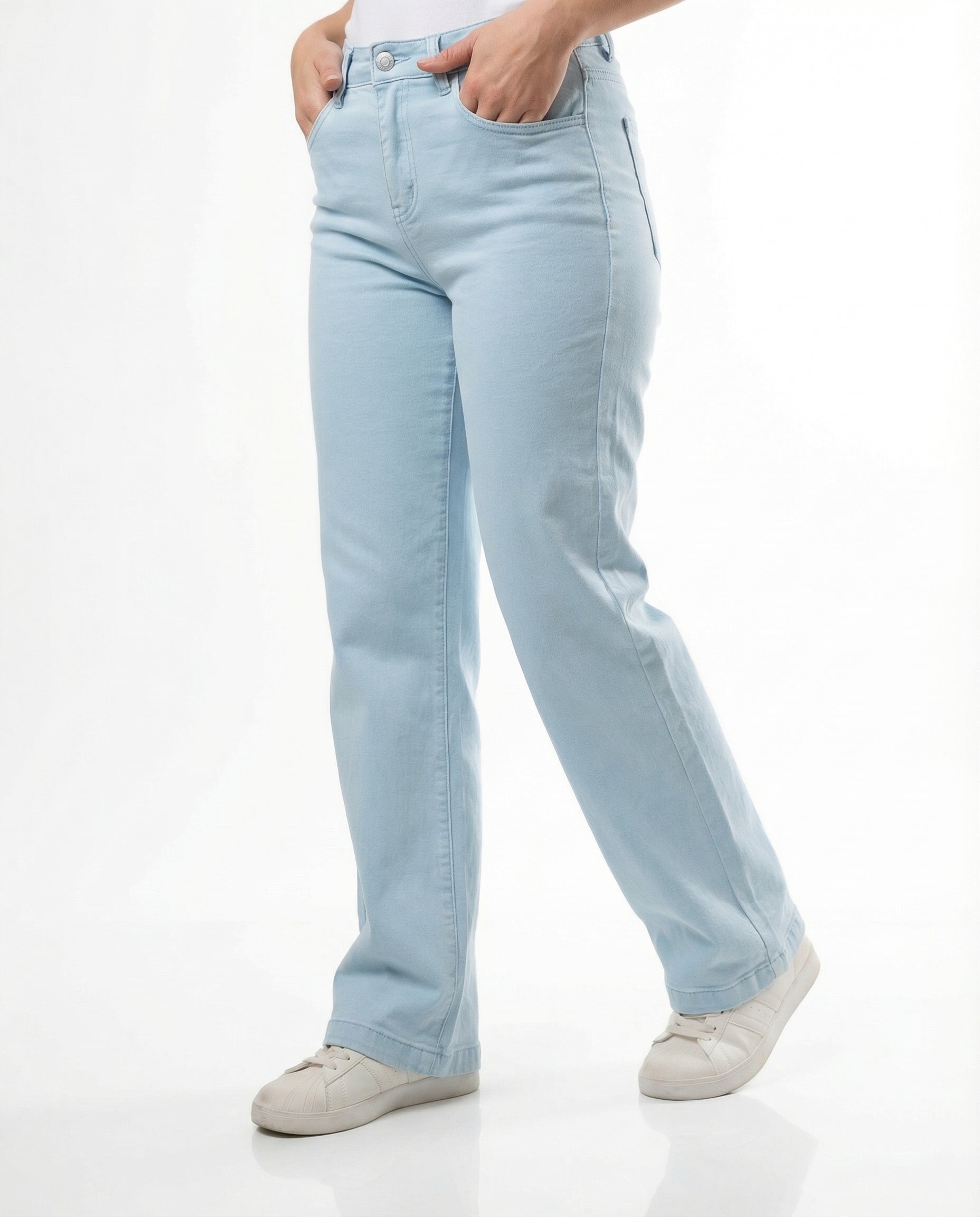 Jeans Gamba Dritta Celeste