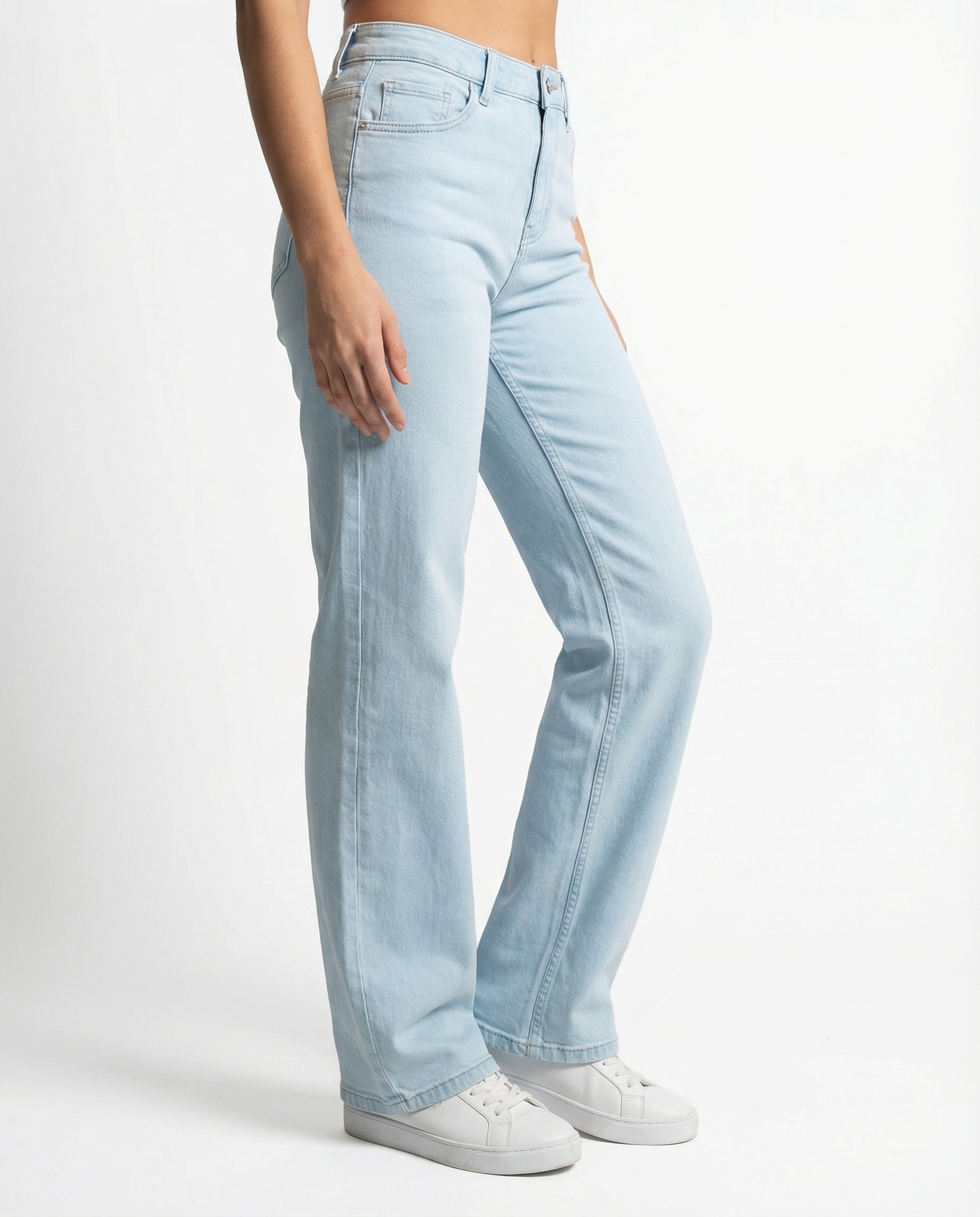 Jeans Gamba Dritta Celeste