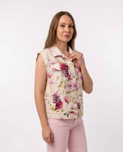 Gilet Floreale in denim  senza maniche
