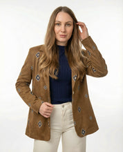 Blazer Eco suede Ricamato Fantasia Geometrica