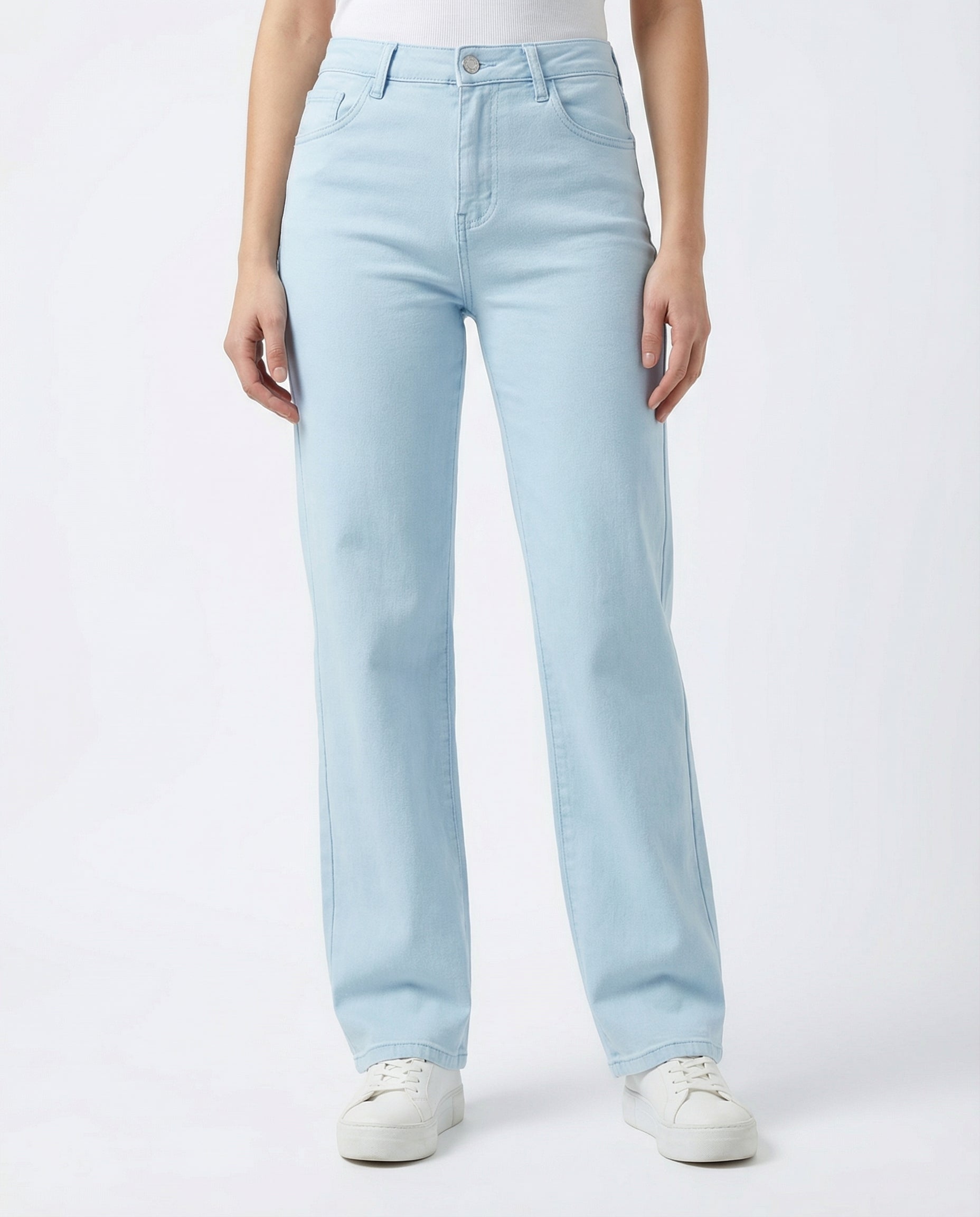 Jeans Gamba Dritta Celeste