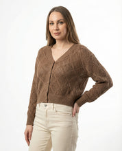 Cardigan Traforata Color Moka