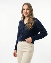 Cardigan Traforata Color Blu notte