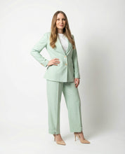 Completo Giacca e Pantalone gessato Verde Salvia