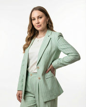 Completo Giacca e Pantalone gessato Verde Salvia