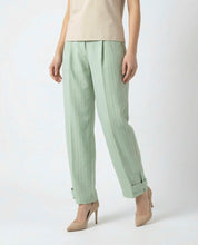 Completo Giacca e Pantalone gessato Verde Salvia