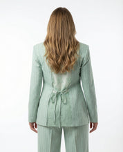 Completo Giacca e Pantalone gessato Verde Salvia