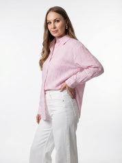 Camicia Rosa a Righe Verticali