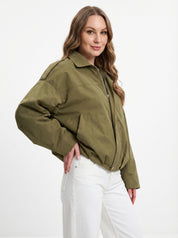 Bobmer Verde militare  in Tessuto con Zip
